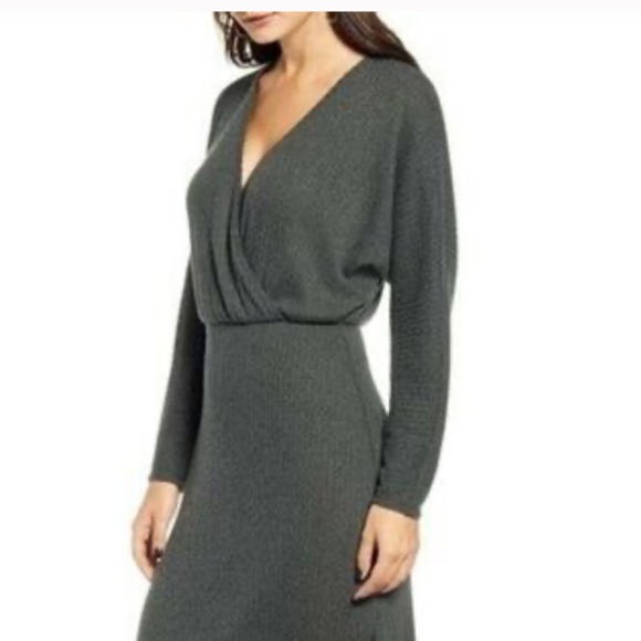 ALL IN FAVOR Thyme Cozy Ribbed Midi Dress size S - Picture 2 of 10